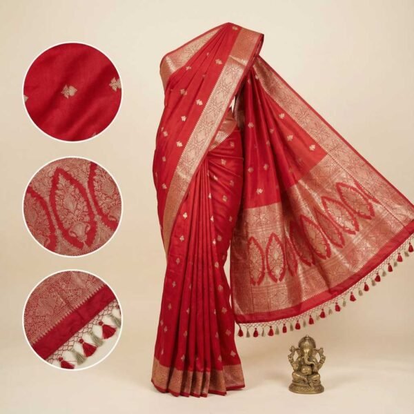 Red Banarasi Pure Silk Saree