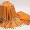 Mustard Yellow Banarasi Pure Silk Saree