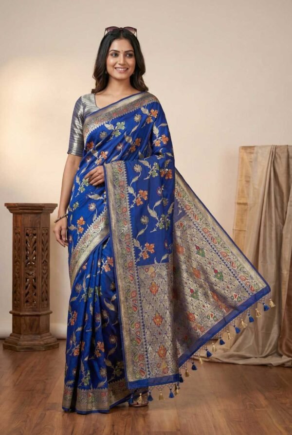 Royal Blue Banarasi Pure Silk Saree