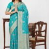 Firozi Banarasi Pure Silk Saree