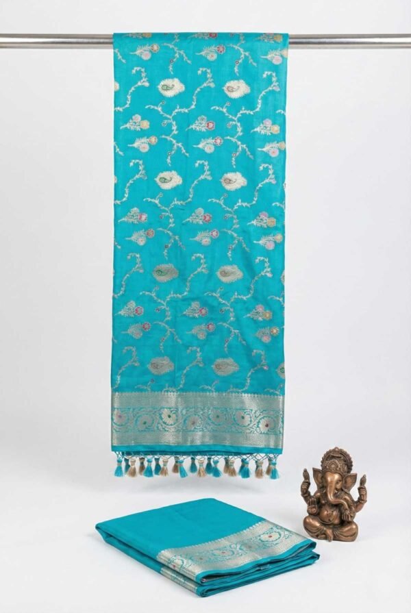 Firozi Banarasi Pure Silk Saree