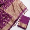 BS002371-5(3) Purple Banarasi Pure Silk Saree