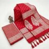 Tomato Red Banarasi Silk Saree