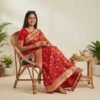BS002373-1(1) Red Banarasi Silk Saree
