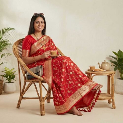 Red Banarasi Silk Saree