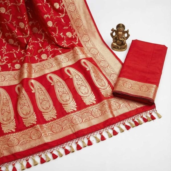 BS002373-1(2) Red Banarasi Silk Saree