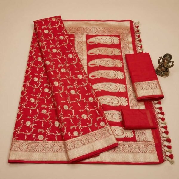 BS002373-1(3) Red Banarasi Silk Saree