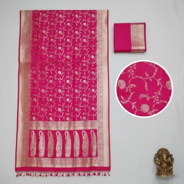Shining Magenta Banarasi Silk Saree