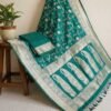 BS002373-2(2) Teal Blue Banarasi Silk Saree