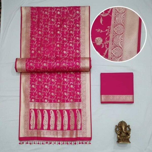 Shining Magenta Banarasi Silk Saree