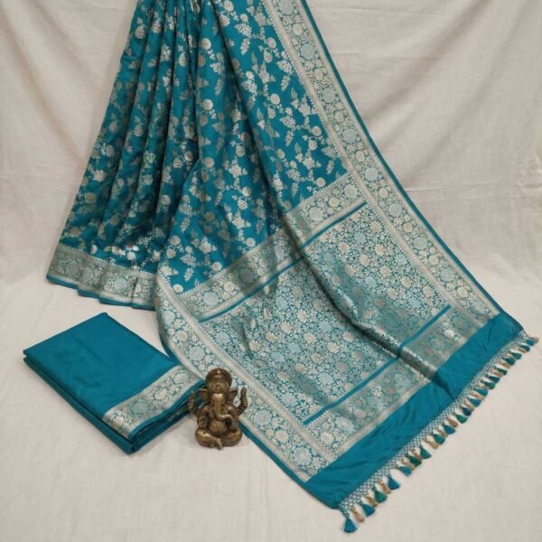 Firozi Banarasi Silk Saree