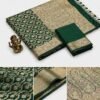 Bottle Green Banarasi Silk Saree