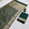 Bottle Green Banarasi Silk Saree