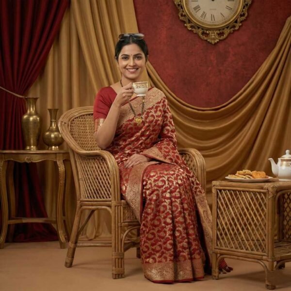 Maroon Banarasi Silk Saree
