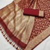 Maroon Banarasi Silk Saree