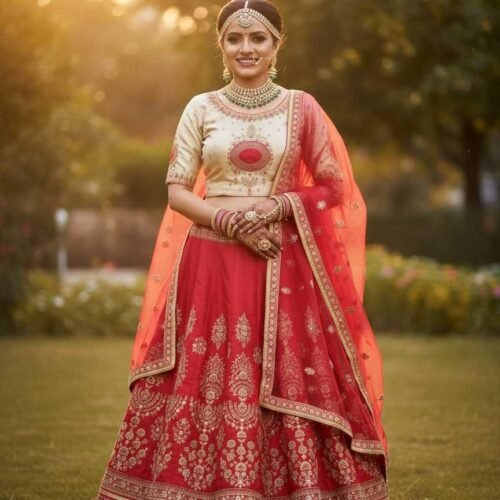 Tomato Red Bridal Lehenga