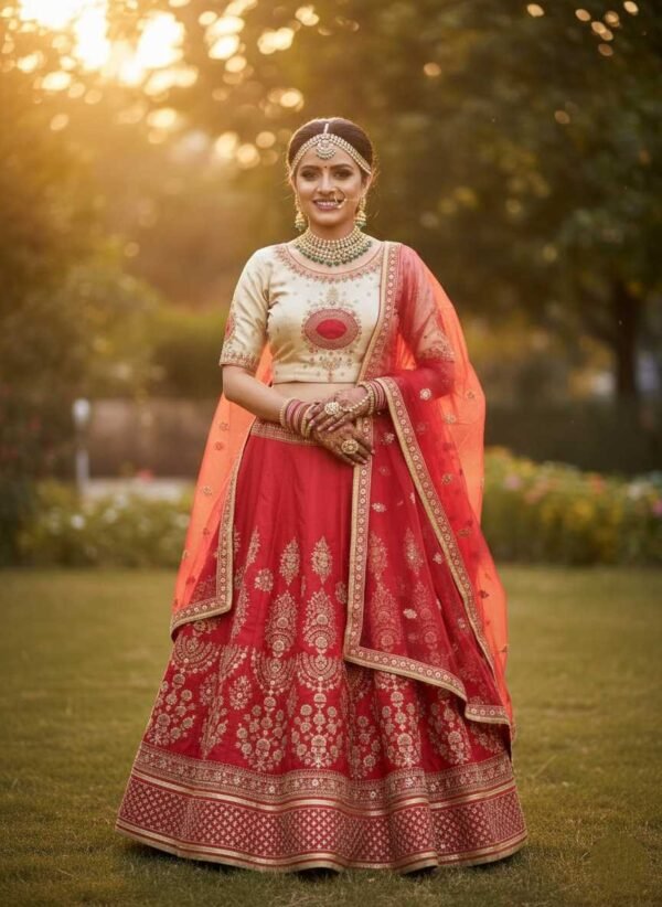 Tomato Red Bridal Lehenga