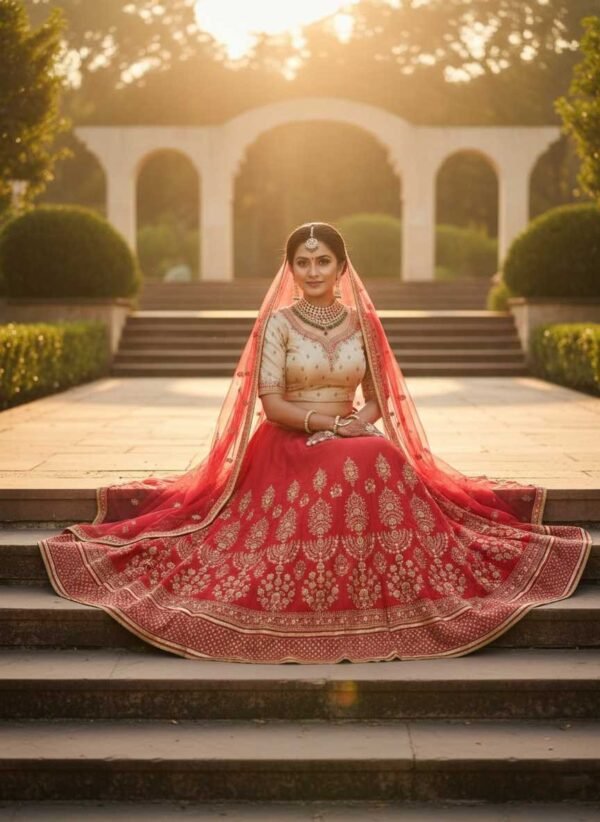 Tomato Red Bridal Lehenga