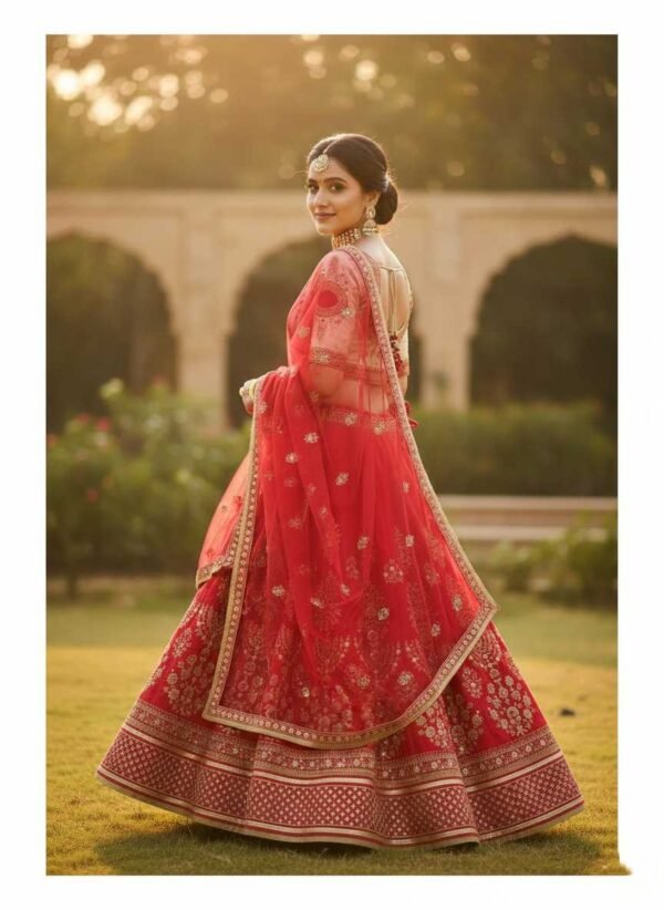 Tomato Red Bridal Lehenga