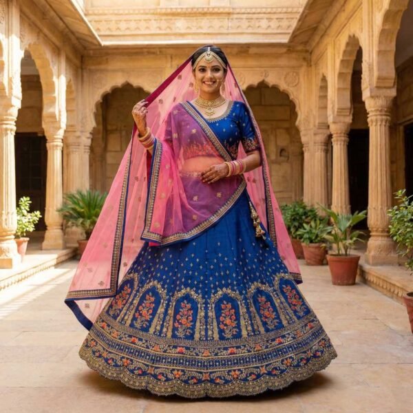 Royal Blue Bridal Lehenga