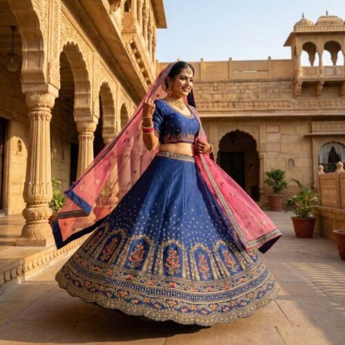 Royal Blue Bridal Lehenga