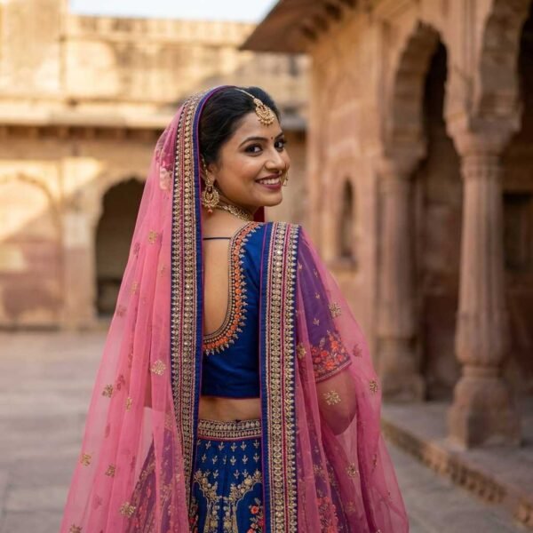 Royal Blue Bridal Lehenga