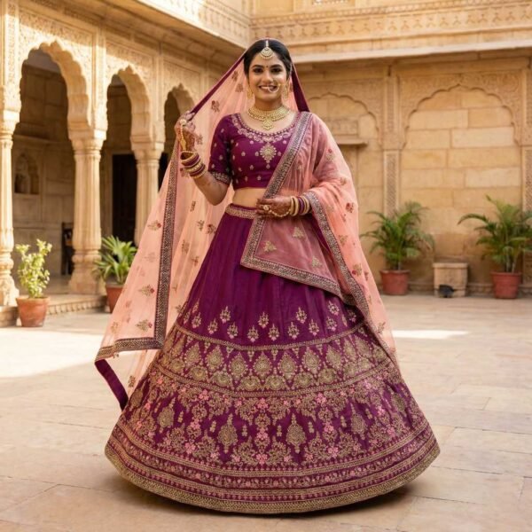 Gorgeous Wine Bridal Lehenga