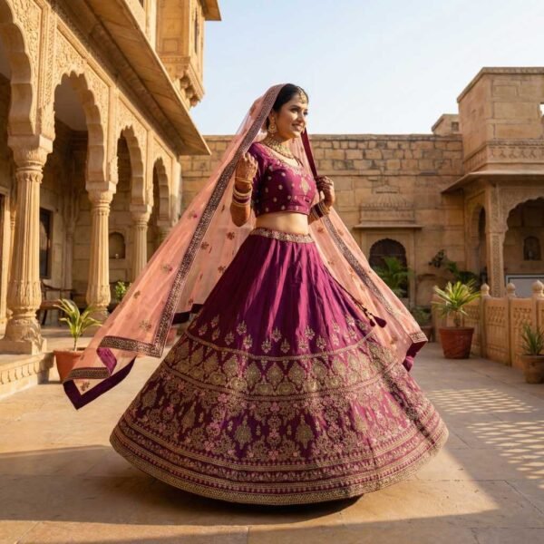 Gorgeous Wine Bridal Lehenga