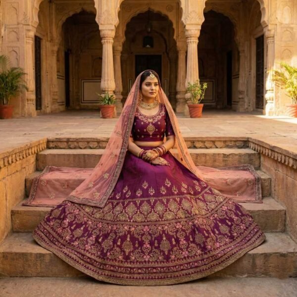 Gorgeous Wine Bridal Lehenga