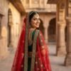 Shining Green Bridal Lehenga