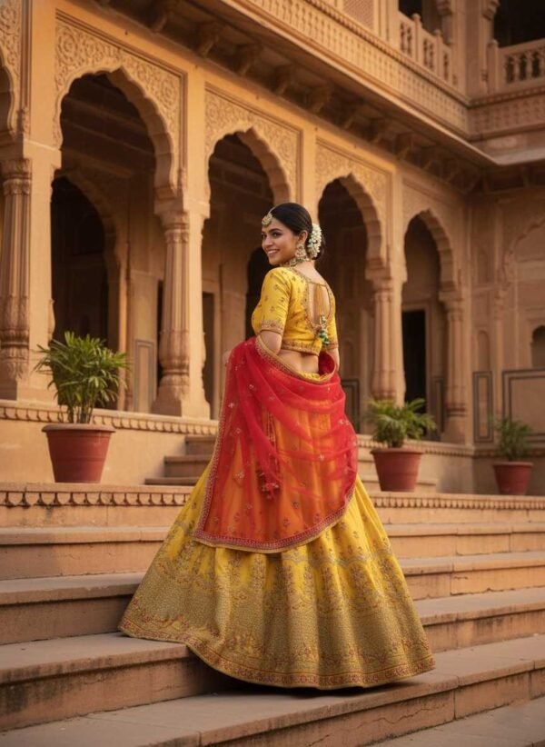 Bright Yellow Bridal Lehenga