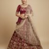 Dark Wine Lehenga Saree