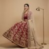 Dark Wine Lehenga Saree