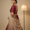 Dark Wine Lehenga Saree