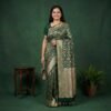 Bottle Green Banarasi Silk Saree