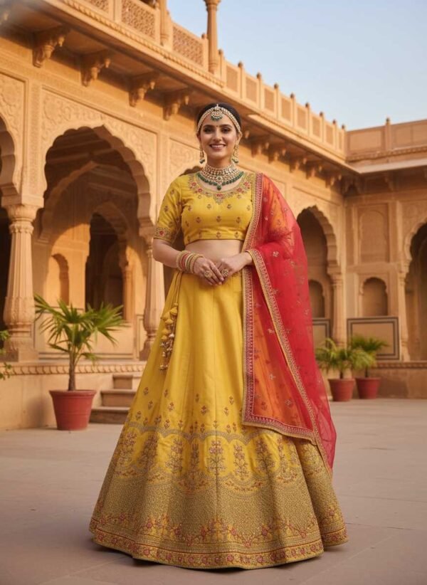 Bright Yellow Bridal Lehenga