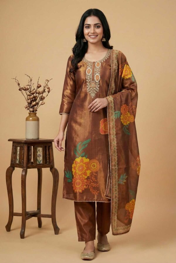 Brown Shimmer Unstitched Suit Brown Shimmer Unstitched Suit