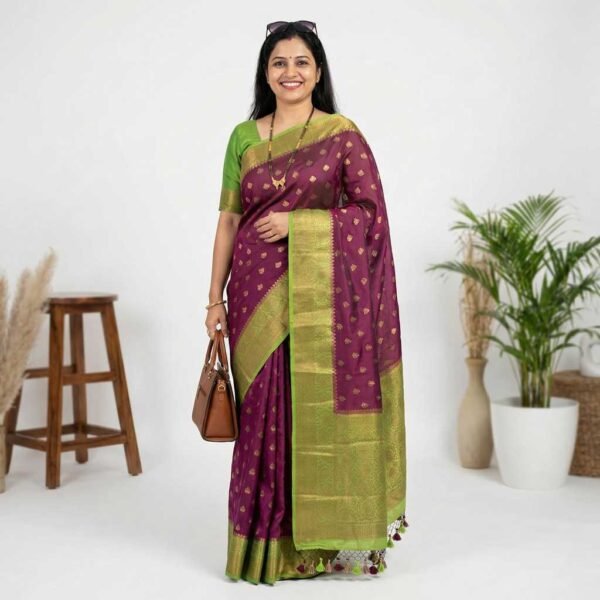 Coke Green Banarasi Pure Silk Saree Coke Green Banarasi Pure Silk Saree
