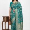 Dark Firozi Banarasi Pure Silk Saree Dark Firozi Banarasi Pure Silk Saree