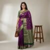 Dark Purple Banarasi Pure Silk Saree Dark Purple Banarasi Pure Silk Saree