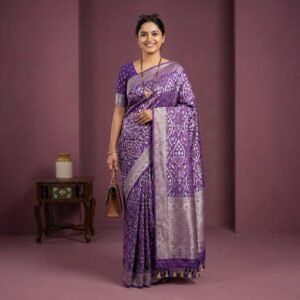 Dark Purple Georgette Saree