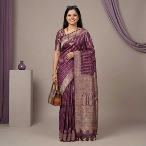 Dark Wine Georgette Saree