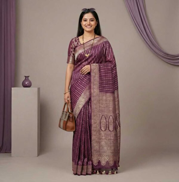 Dark Wine Georgette Saree
