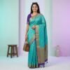 Firozi Purple Banarasi Pure Silk Saree