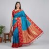 Firozi Red Banarasi Pure Silk Saree