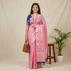 Gajri Blue Banarasi Pure Silk Saree