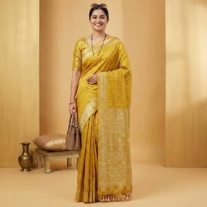 Golden Yellow Georgette Saree
