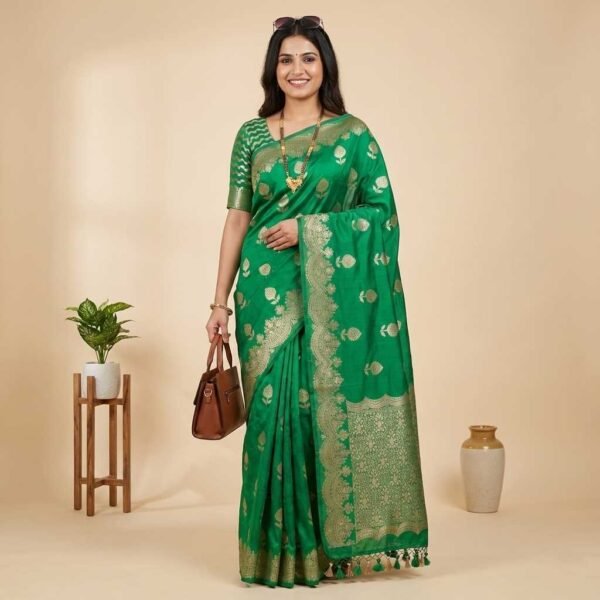 Green Boota Banarasi Pure Silk Saree