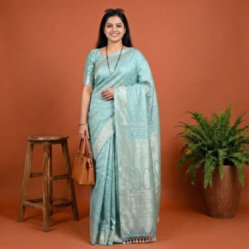 Icy Blue Georgette Saree