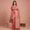 Light Peach Georgette Saree
